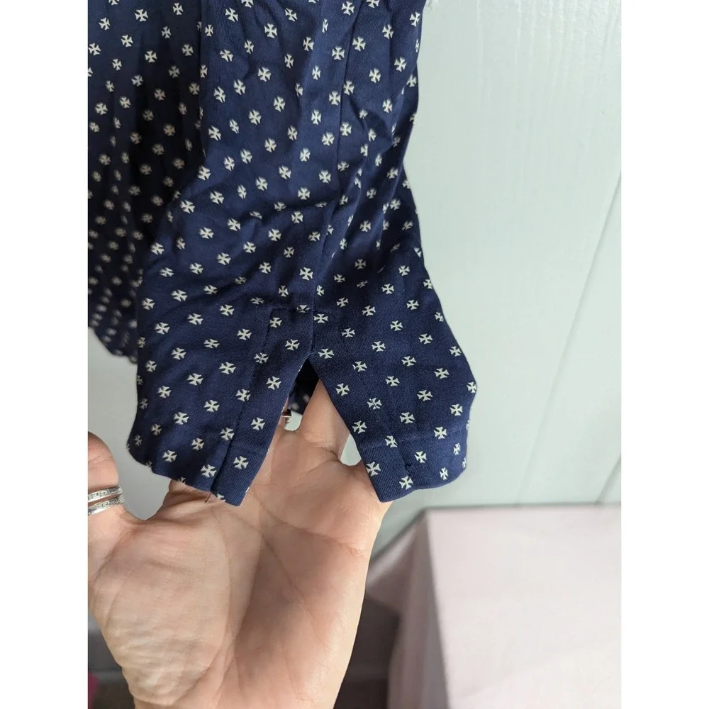 POLO Ralph Lauren Custom‎ Slim fit blue white cross design  L
